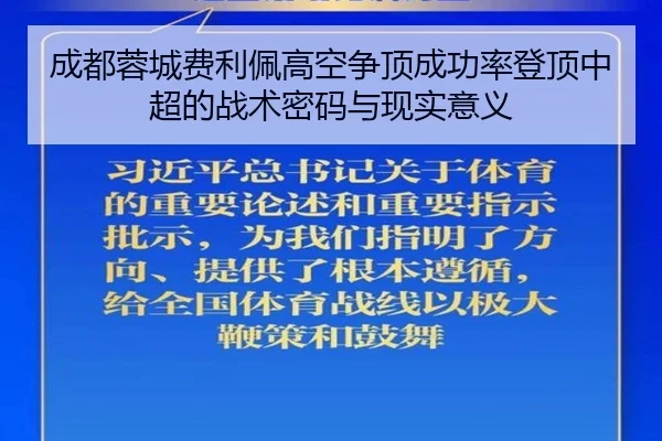 成都蓉城费利佩高空争顶成功率登顶中超的战术密码与现实意义